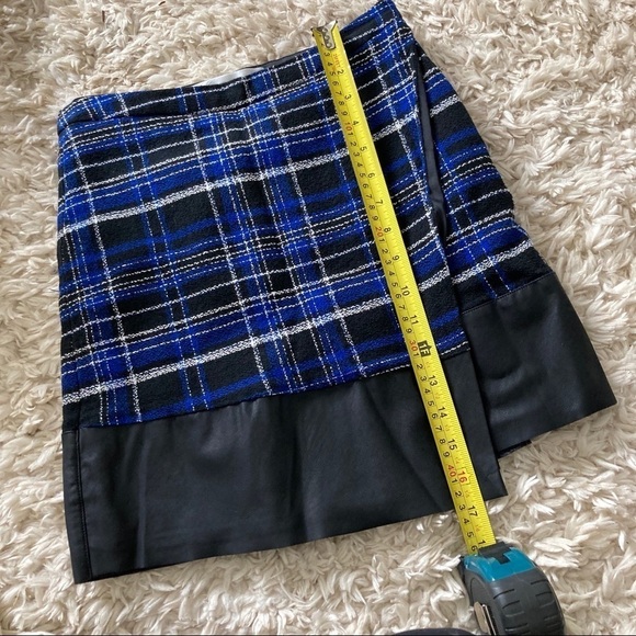 Lover’s + Friends Plaid Skirt Leather Sz S - Picture 2 of 6